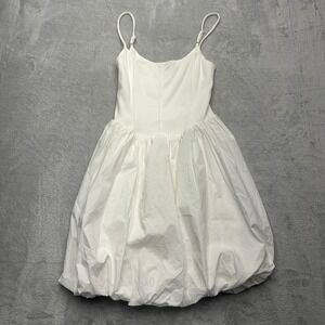 LUSH Off White Bubble Hem Corset Style Mini Dress Size S Ballarina Cocktail